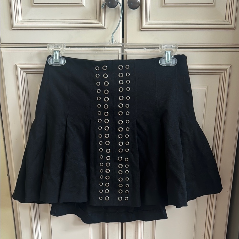 Zara Black Embellished High-Low Mini Skirt